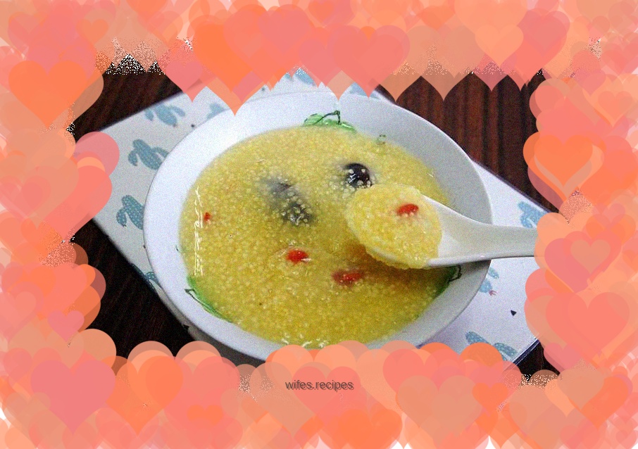 Red dates, wolfberry and millet porridge