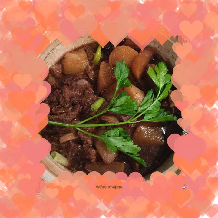 Beef brisket pot with radish