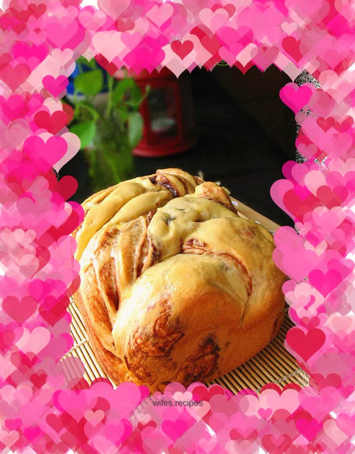 [Red bean paste braided bread]