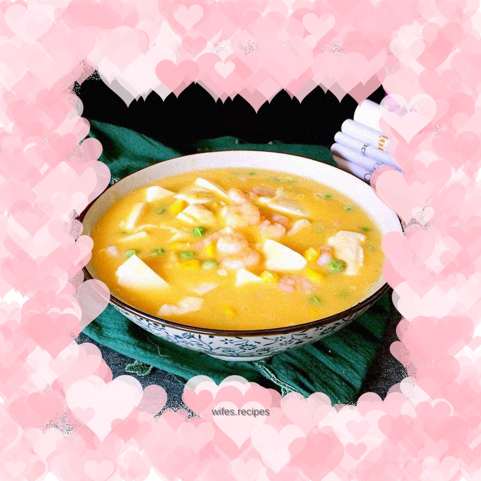 Egg yolk shrimp tofu