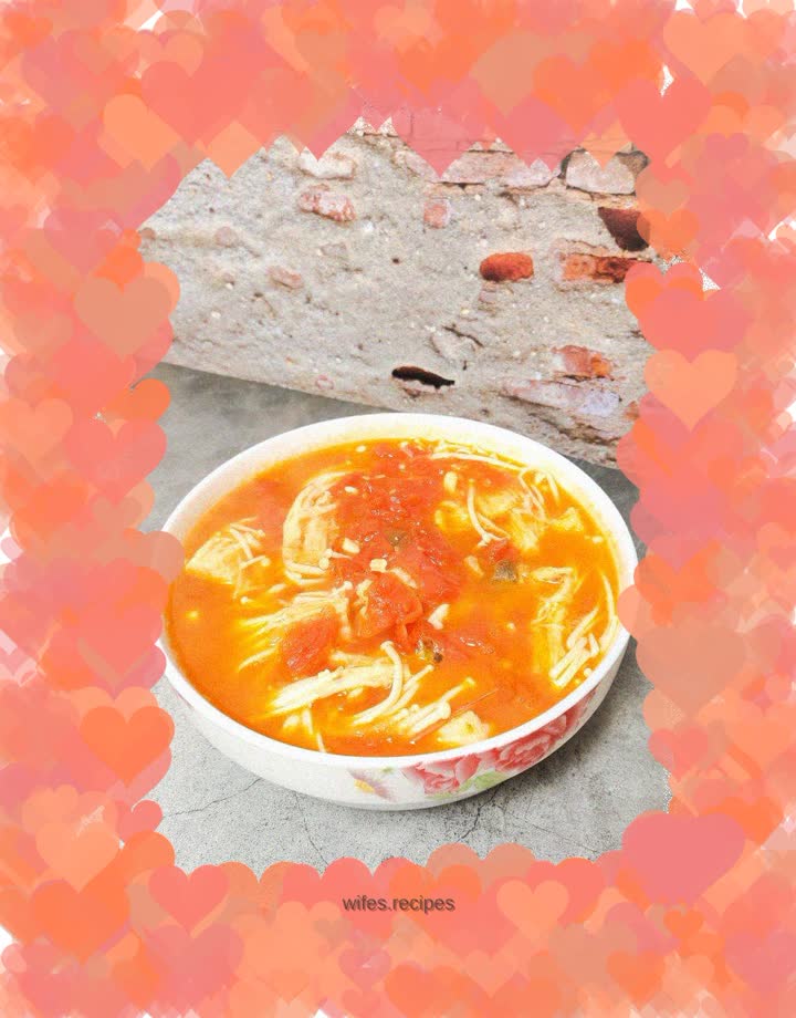 Enoki Mushrooms in Tomato Sauce