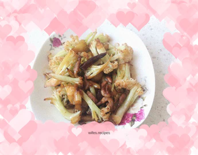 Stir-fried pork with cauliflower