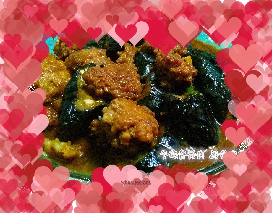 Eggplant with meatloaf sauce