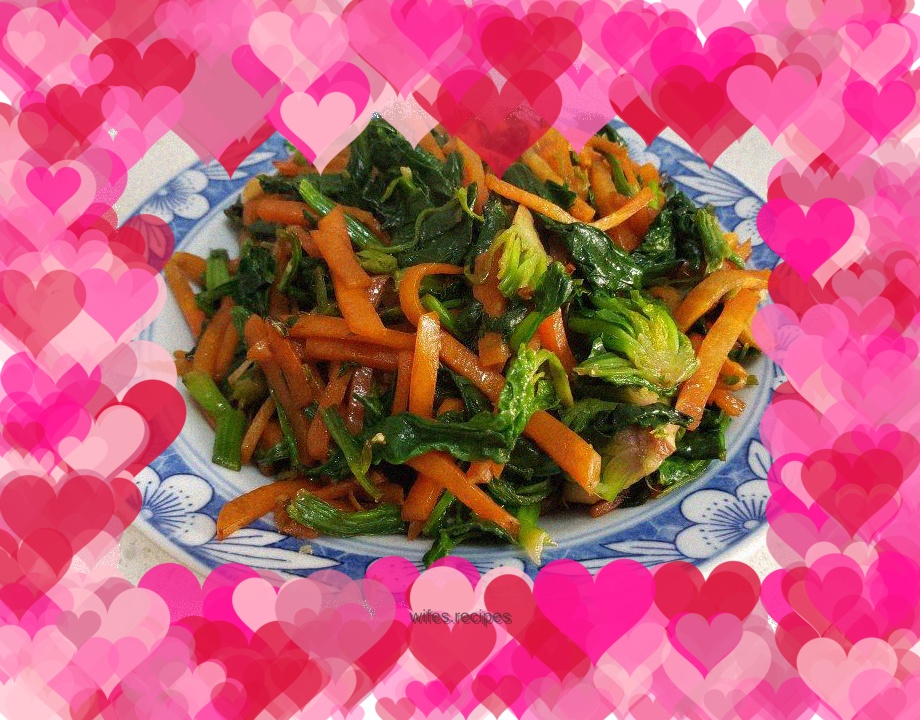 Stir-fried spinach with carrots