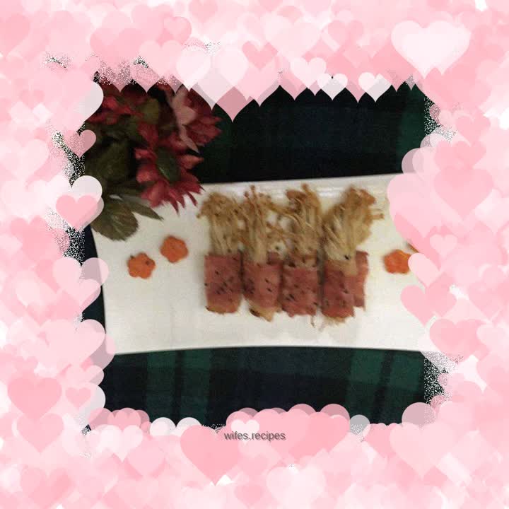 Pan-fried Bacon Enoki Mushroom Rolls