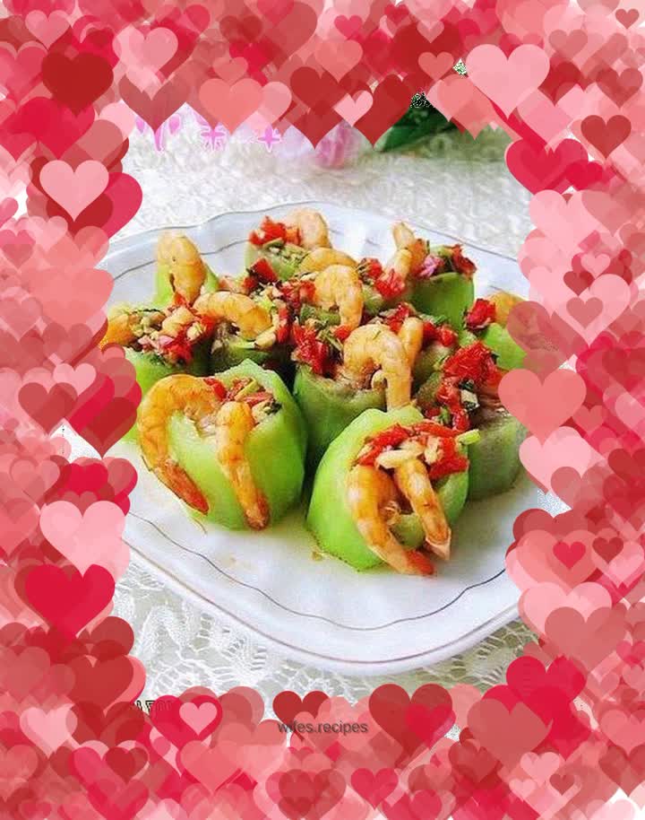 Steamed Shrimp with Chopped Pepper and Luffa