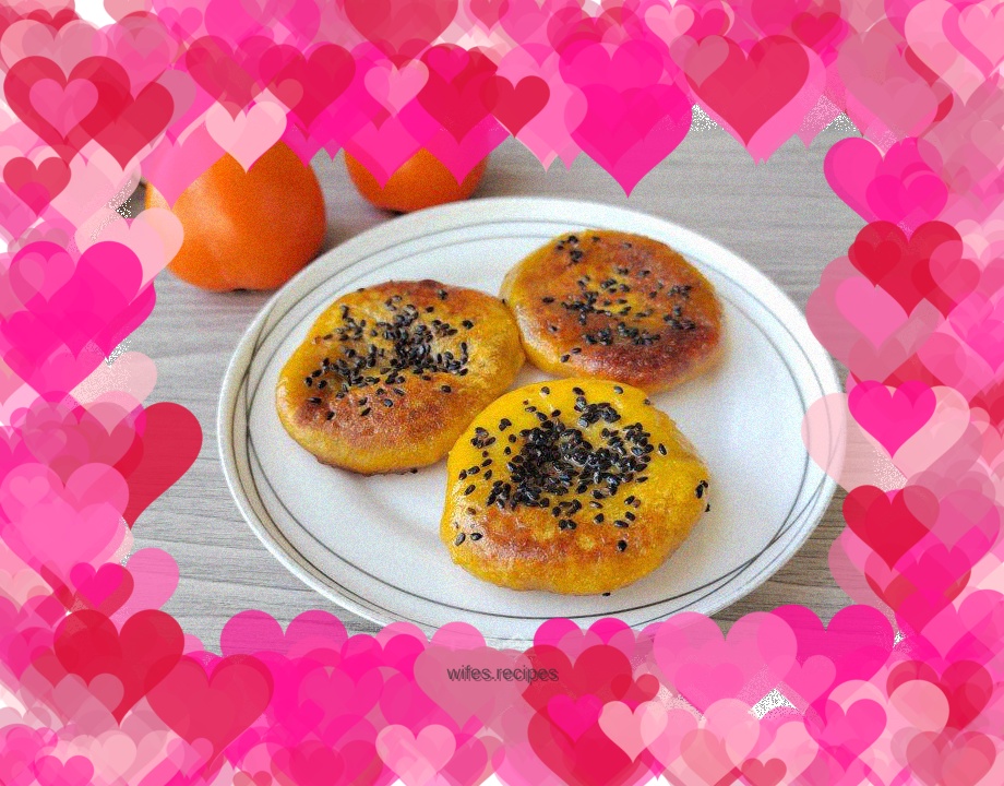 Persimmon Cake with Bean Paste