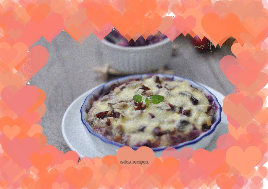 Cheese Baked Purple Sweet Potato Mashed