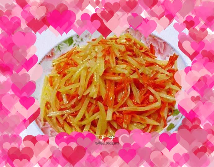 Shredded carrots and potatoes