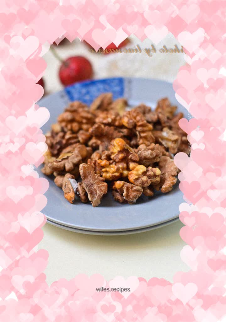 Salt-baked peach kernels