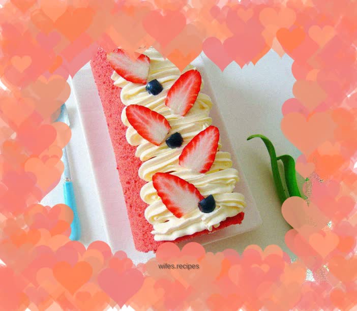 Red Velvet Strawberry Cake Roll