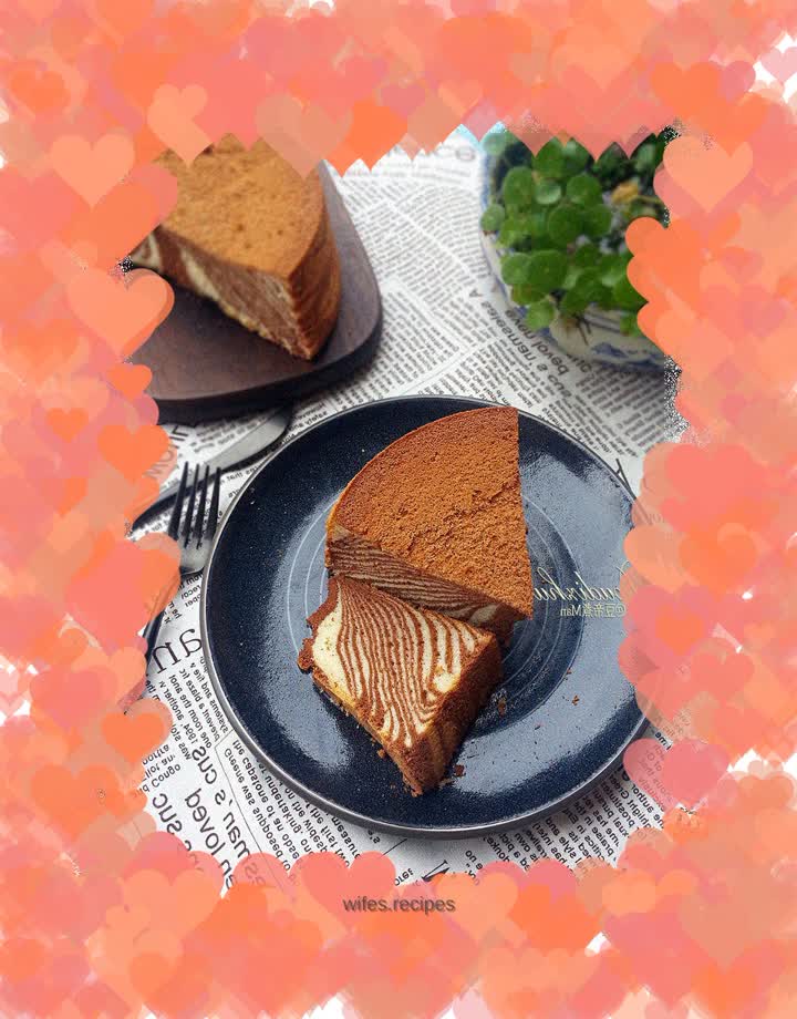 Zebra pattern chiffon cake
