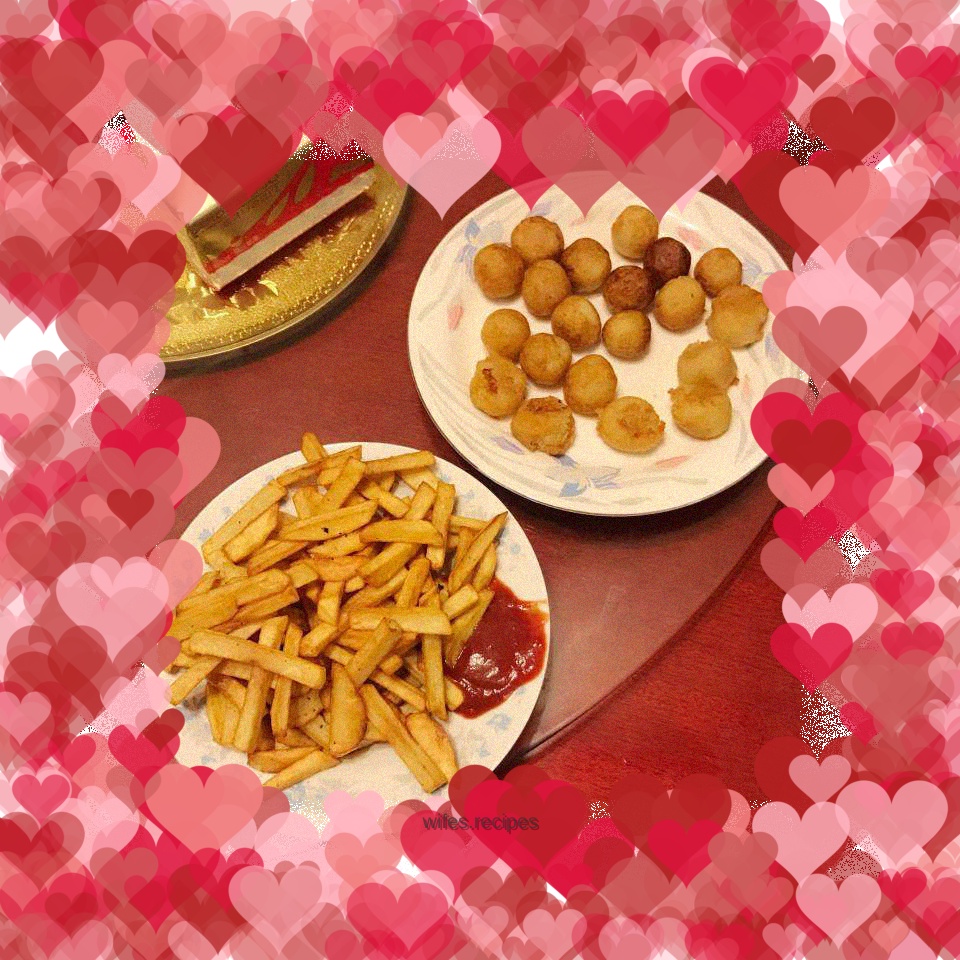 Homemade Sweet Potato Meatballs and French Fries