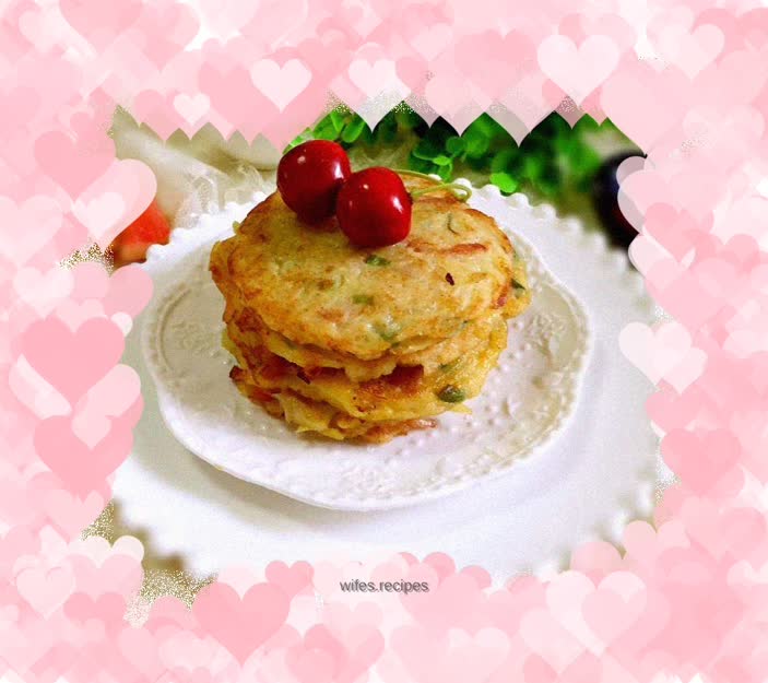 Ham, chive and potato pancakes