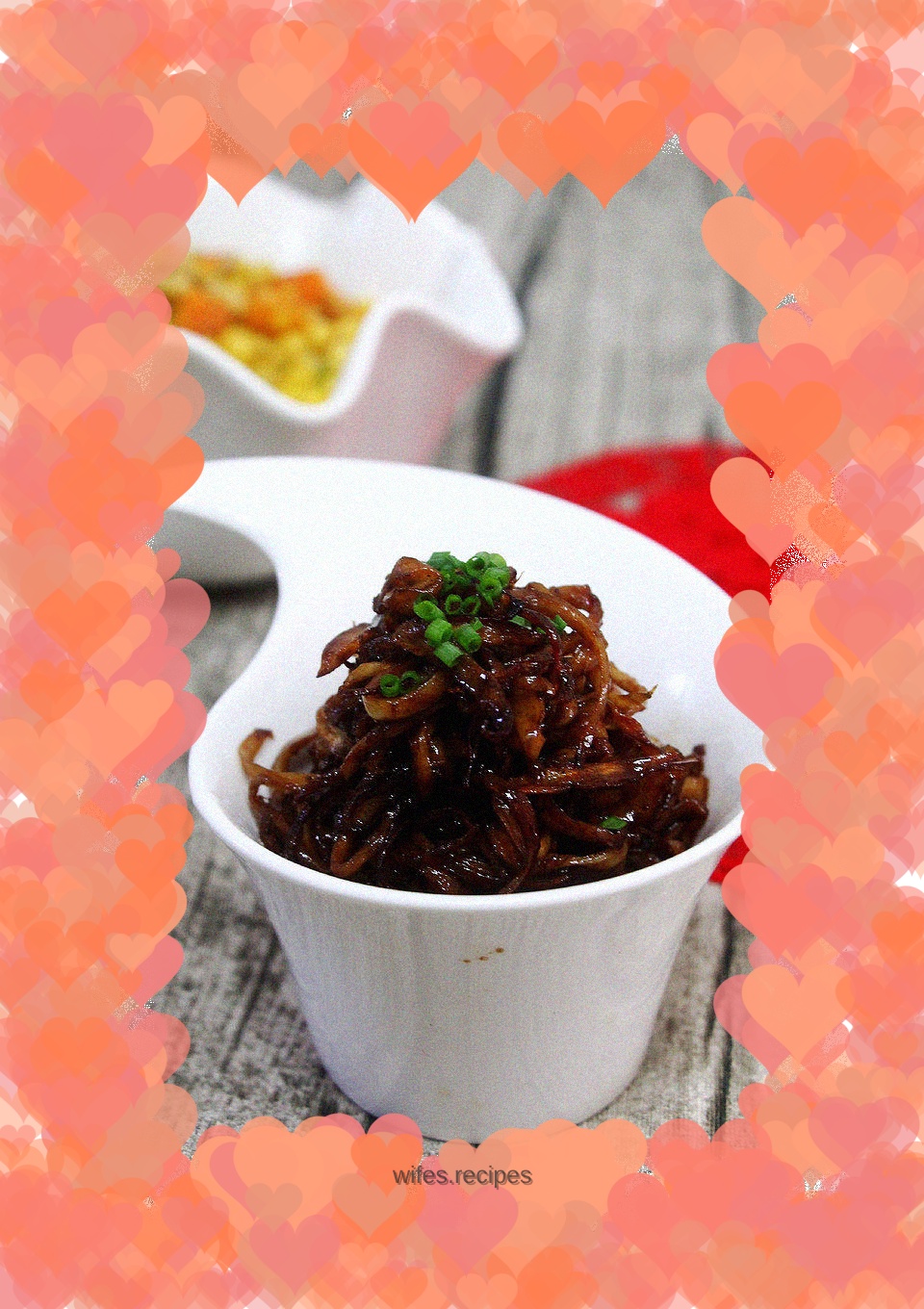 Stir-fried shredded king oyster mushrooms