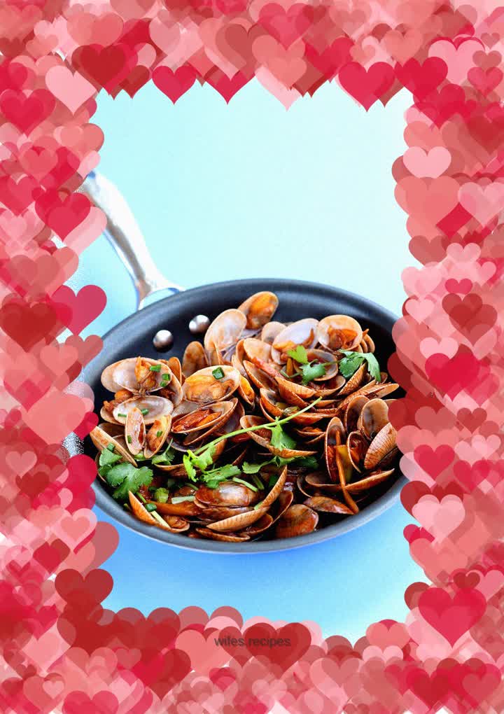 Sauce-popped clams--"Pearls and clams offer treasures"