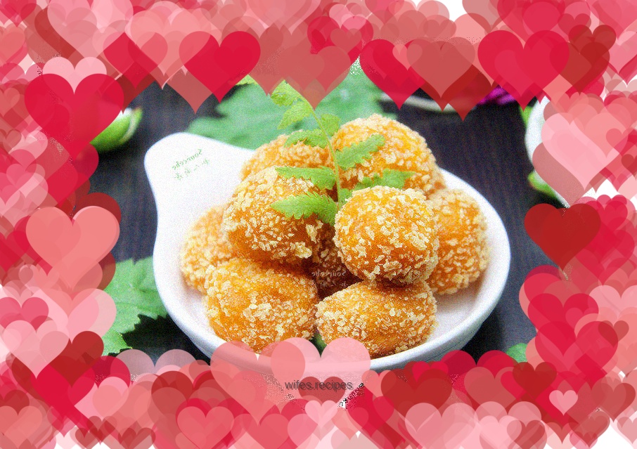 Crispy and soft glutinous pumpkin meatballs