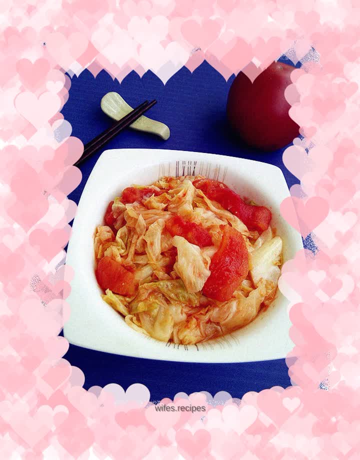 Stir-fried cabbage with tomatoes