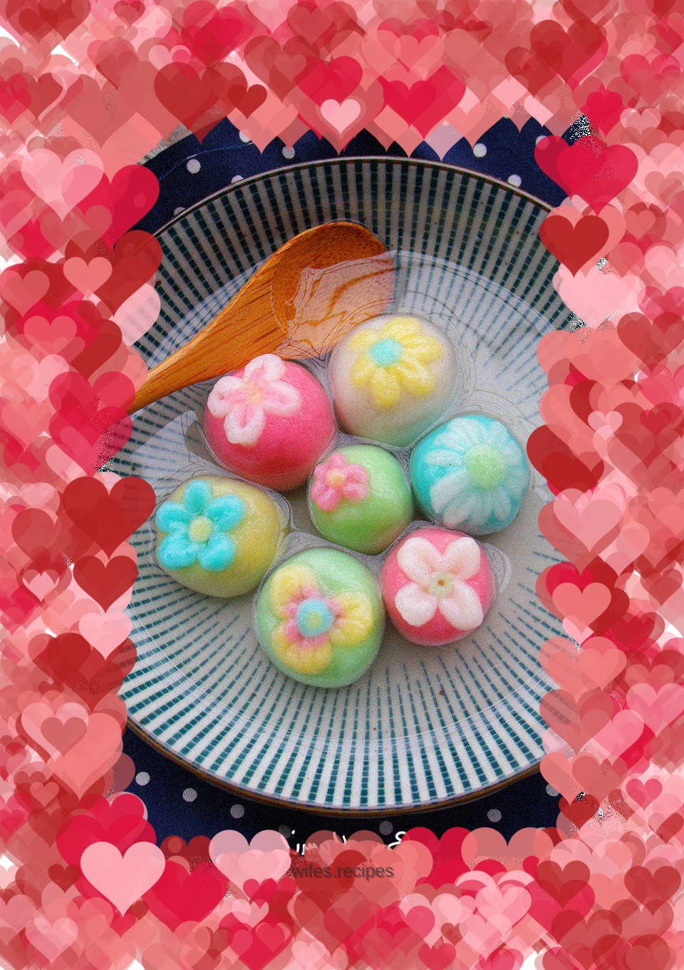Flower glutinous rice balls