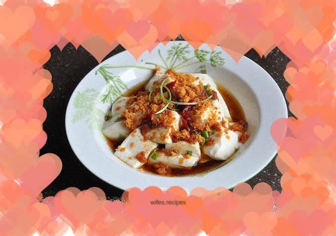 Pork floss mixed with tofu