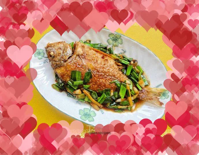 Braised yellowfin fish