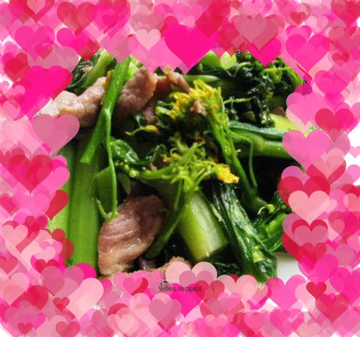 Zengcheng's famous specialty ---- Fried Pork Slices with Chi Cai Xin