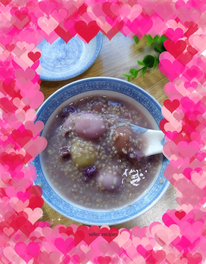 【Shandong】Millet and Purple Sweet Potato Ball Porridge