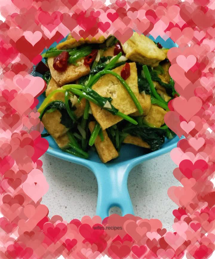 Stir-fried tofu with spinach