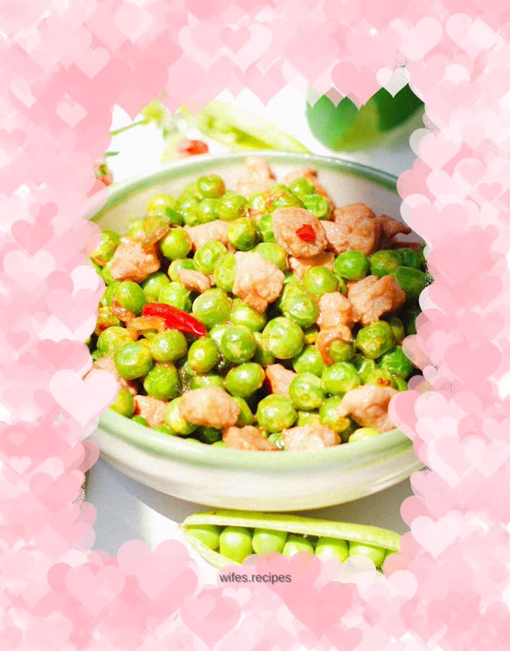 Diced peas and meat