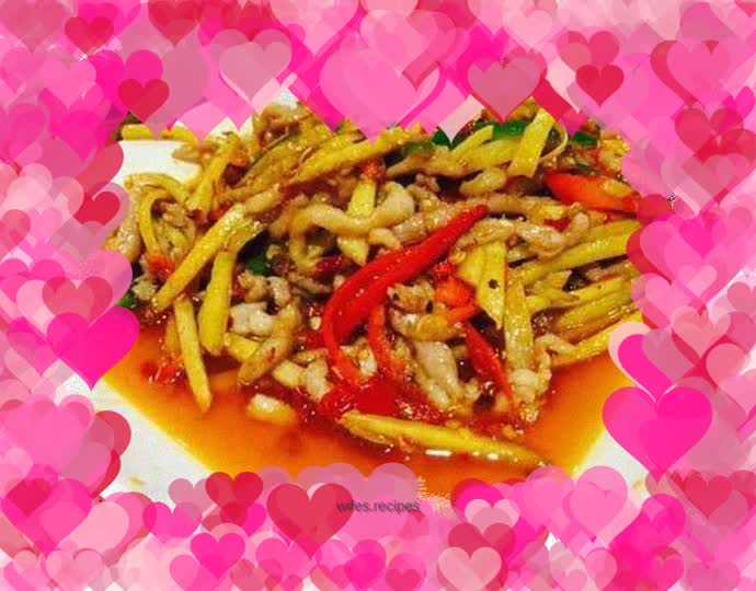 Shredded pork with ginger