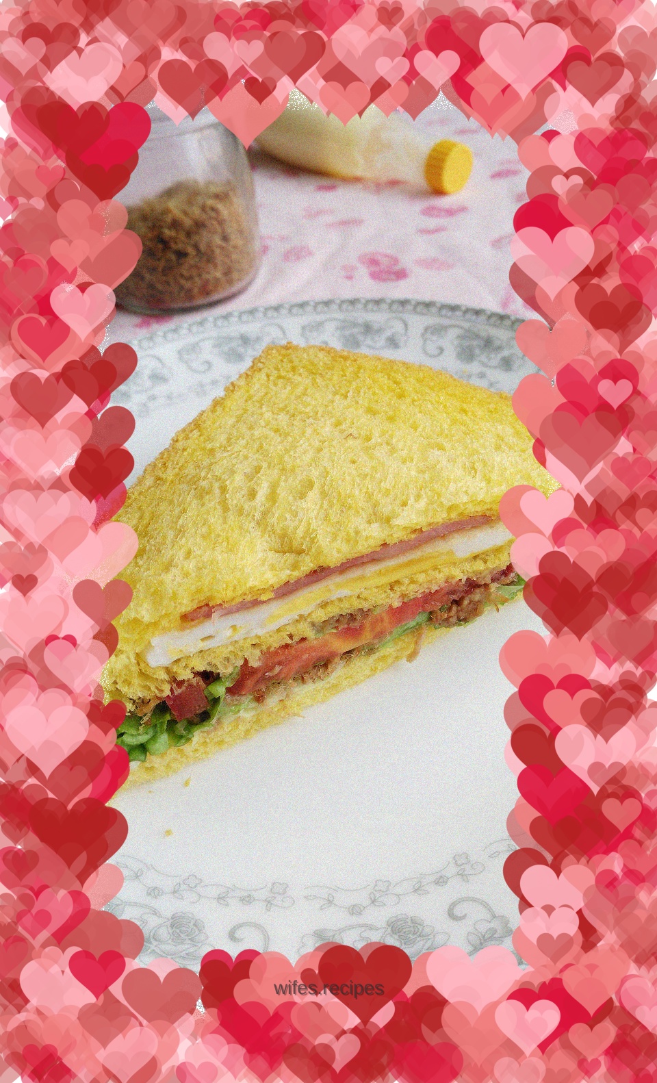 Make a breakfast with heart~~~sandwich