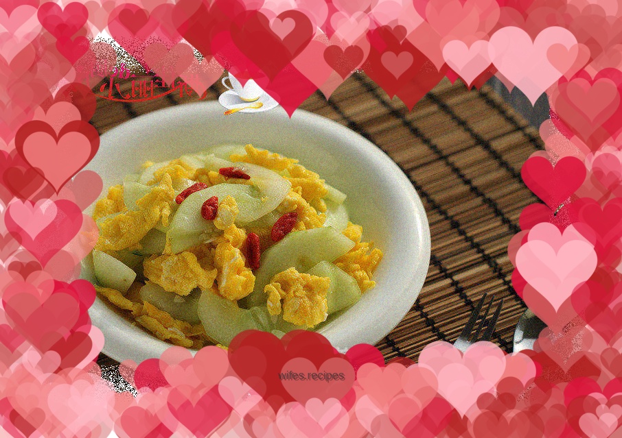 Cucumber scrambled eggs