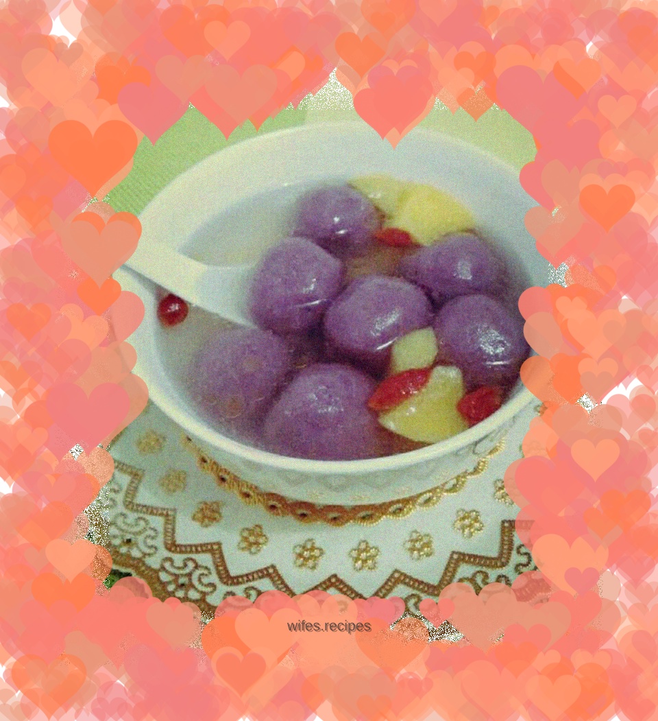 Tremella and Purple Sweet Potato Fruit Rice Balls