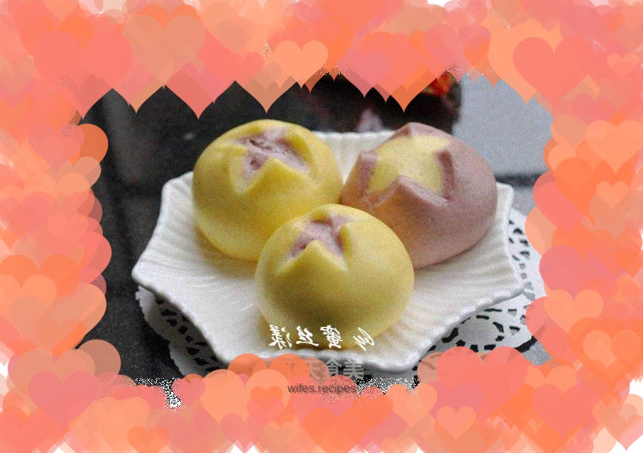 Two-color flowering steamed buns