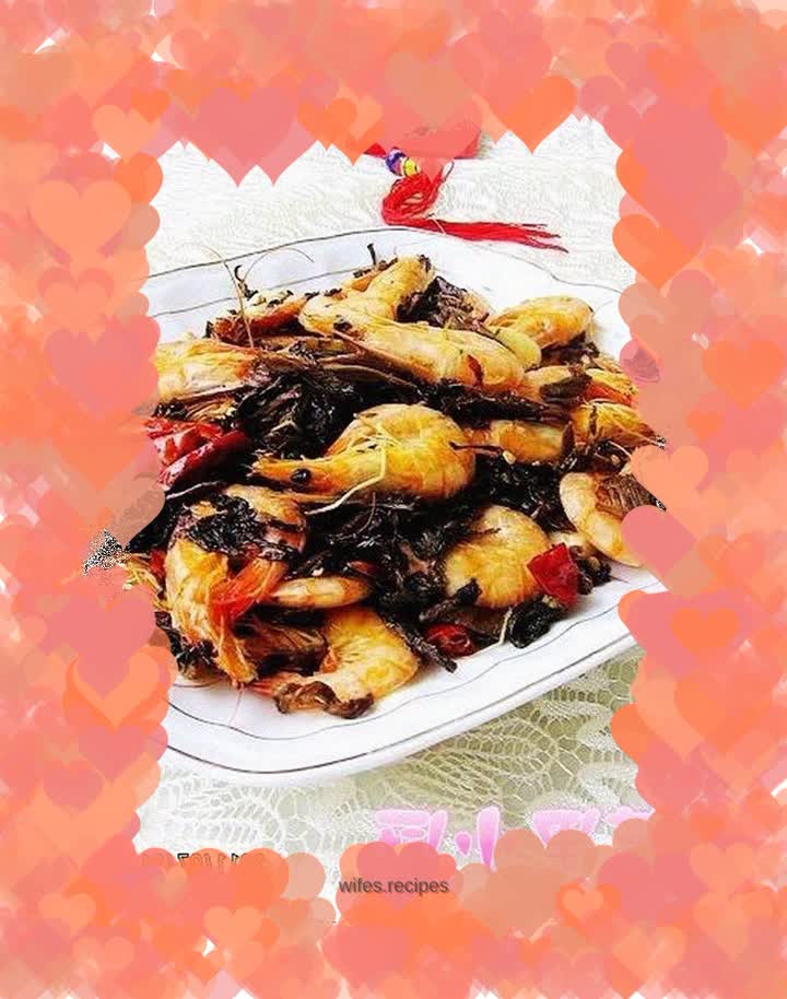 Stir-fried shrimps with dried prunes