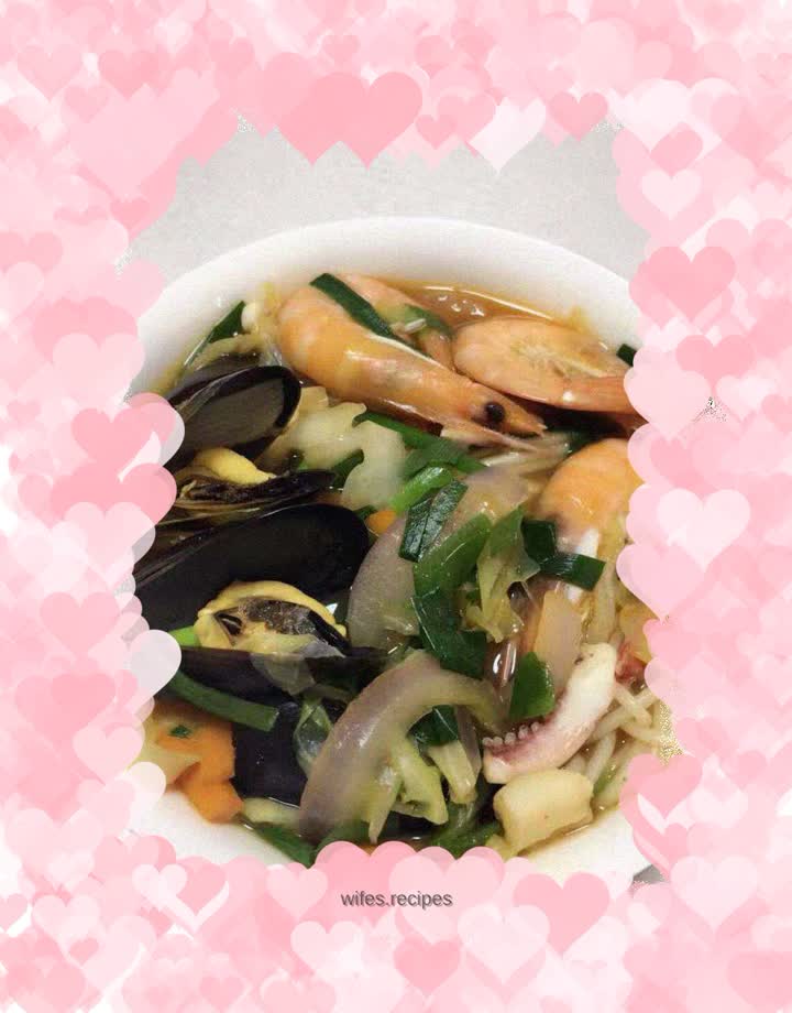 Korean seafood noodles