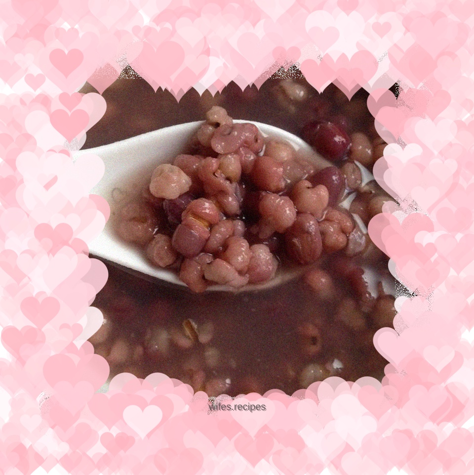 Barley rice and red bean porridge