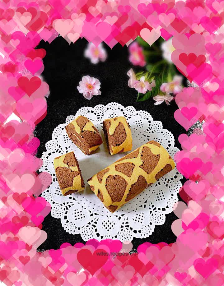 Giraffe pattern cake roll