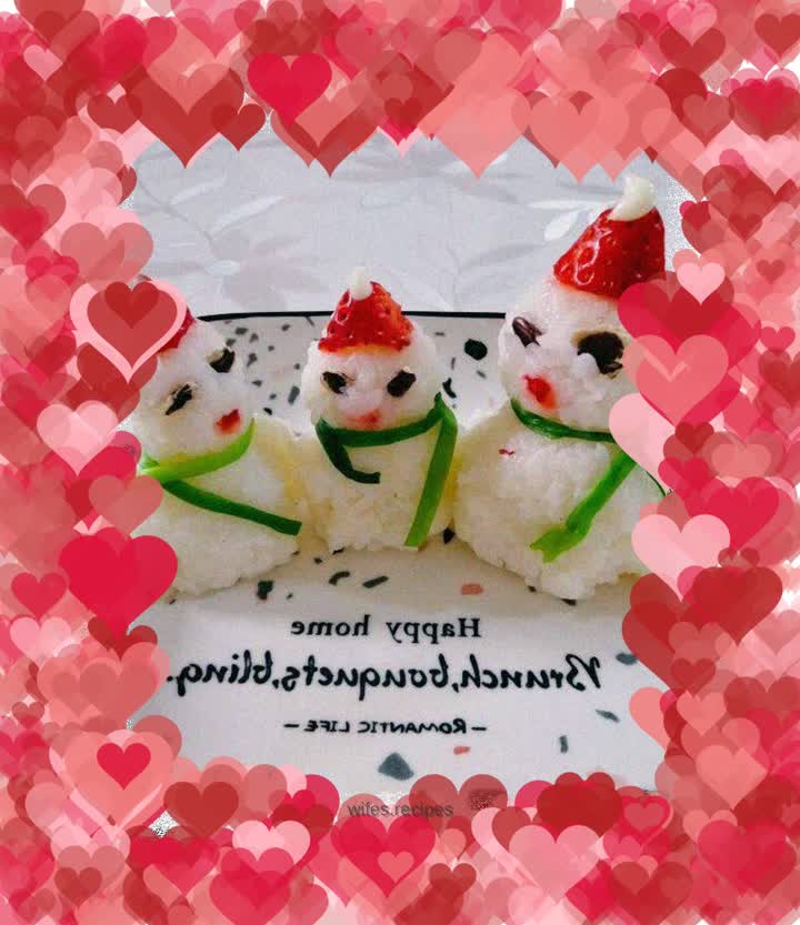 Christmas breakfast with rice balls