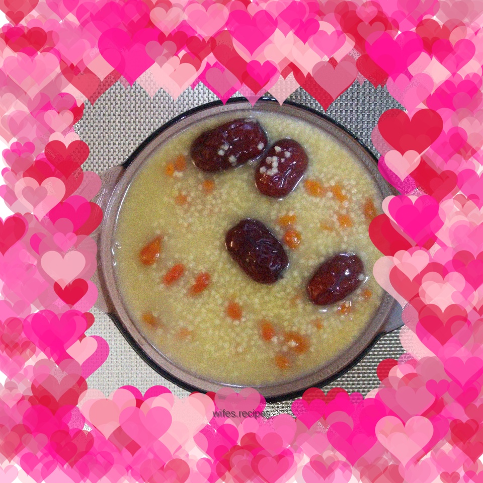 Red dates, wolfberry and millet porridge