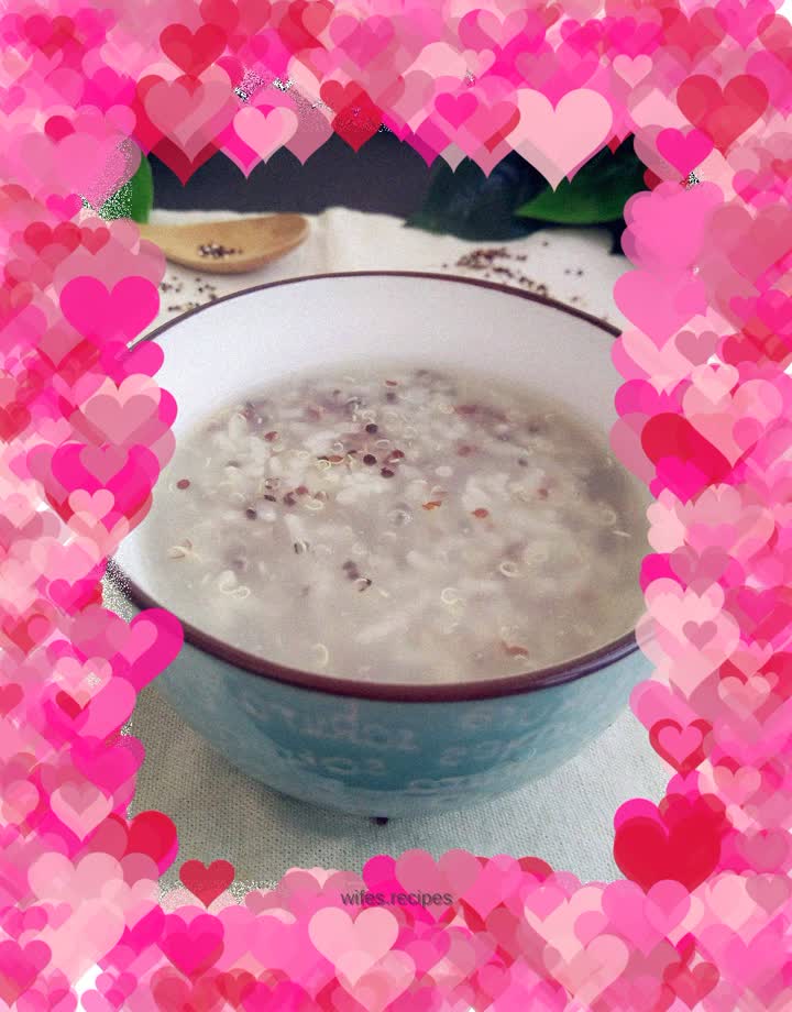 Glutinous rice three-color quinoa porridge