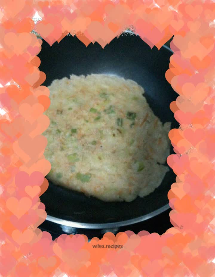 Green onion and carrot soft pancake