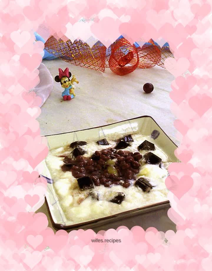 Grass jelly and red bean yogurt