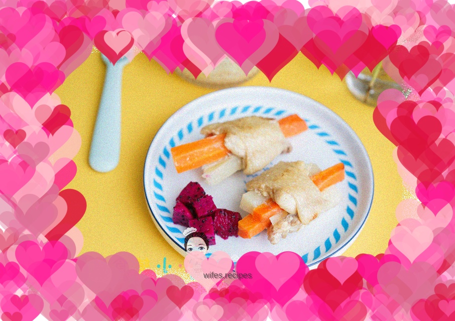 Potato boneless chicken wings and noodles set as complementary food for 10 months and above