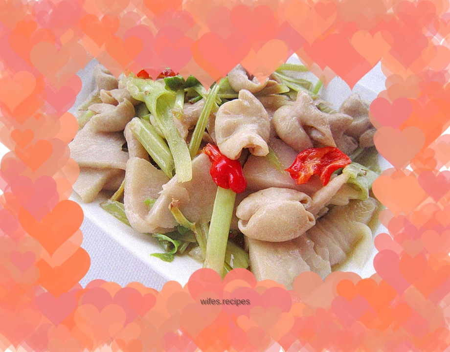Farm cuisine Stir-fried large intestine with sour bamboo shoots