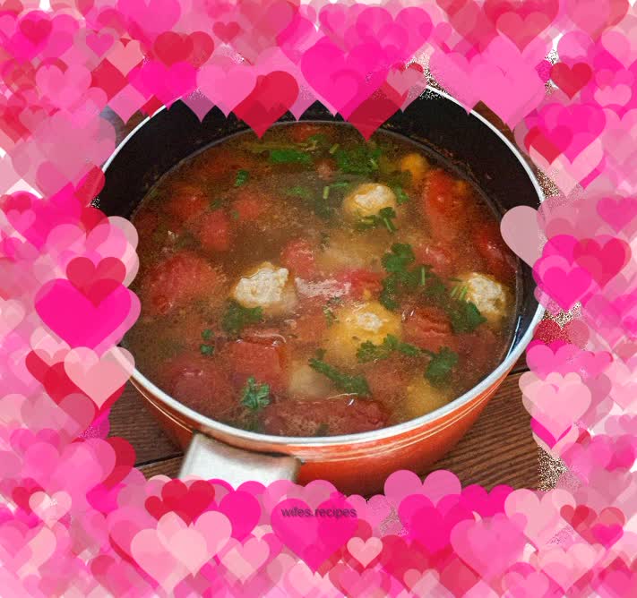 Tomato and Potato Meatball Soup