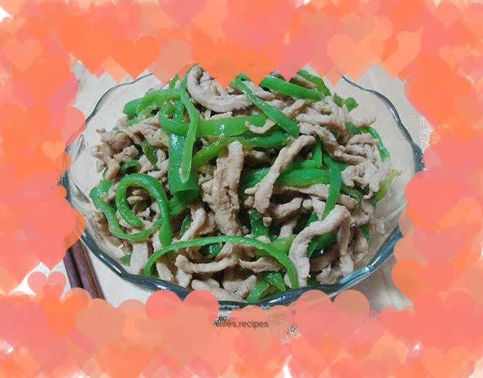 Home-style stir-fry---------[Stir-fried shredded pork with green pepper]