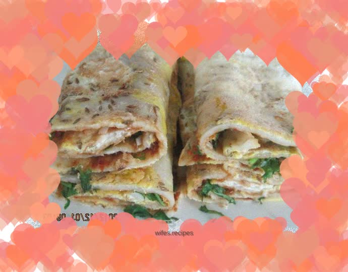 Egg Pancakes with Cumin Chili Sauce