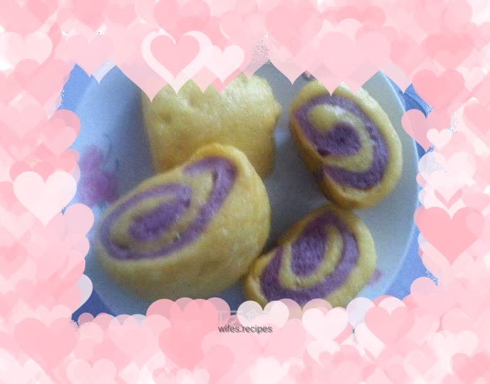 Pumpkin and purple sweet potato rolls