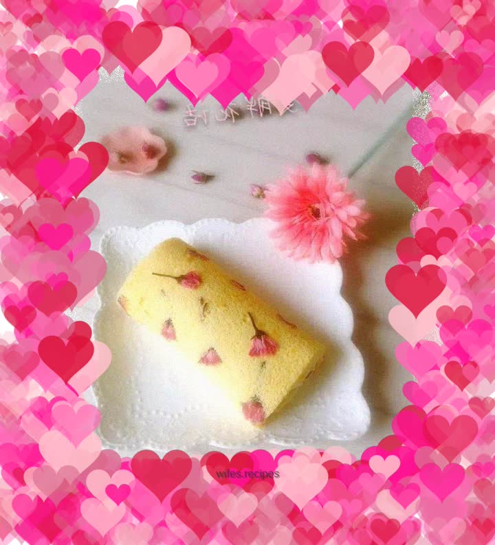 Sakura cake roll
